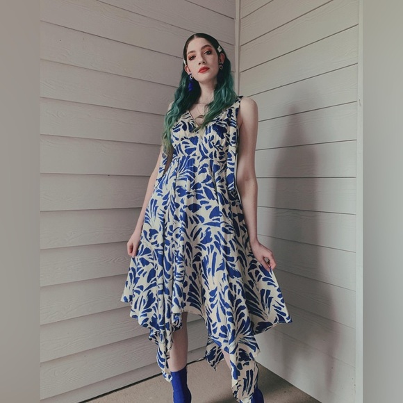 Alexis Botanical Tie Strap Asymmetrical Hem Dress - Picture 16 of 16